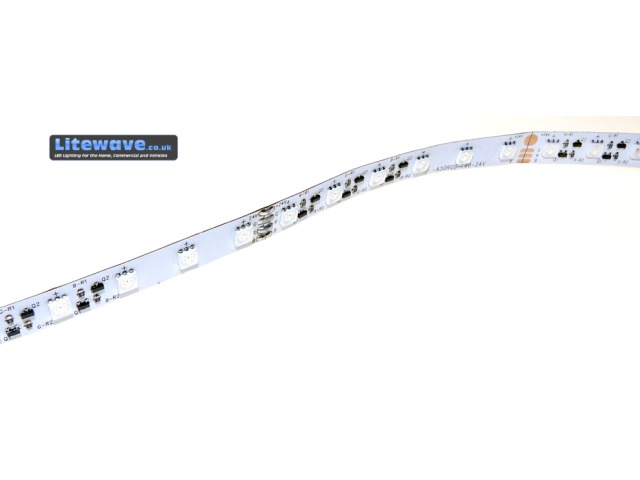 Flexible Constant current 60 LED/M RGB LED Strip displaying white